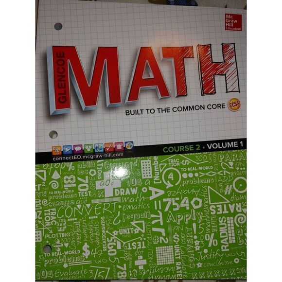 NEW! McGraw Hill Math GLENCOE 2015 Course 2; Volumes 1 & 2 student editions - Picture 2 of 5